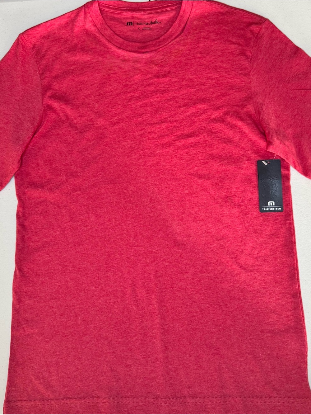 TravisMathew Heather Red Performance T Shirt Small NWT | Casual Golf Athletic T
